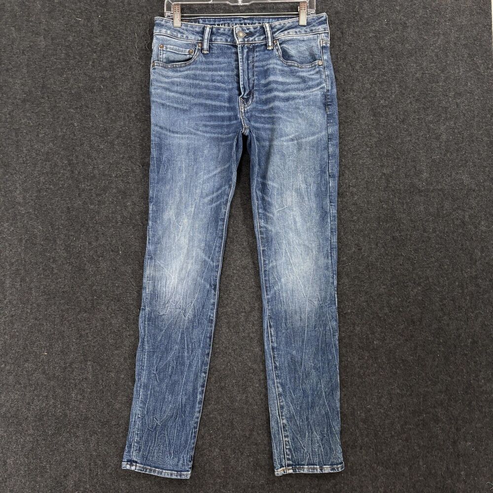 American Eagle Slim Jeans Men's 31x32 Blue Airflex Denim Faded